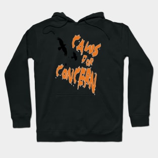 Halloween Ravens Caws For Concern Fun Pun Orange Quote 2 Hoodie